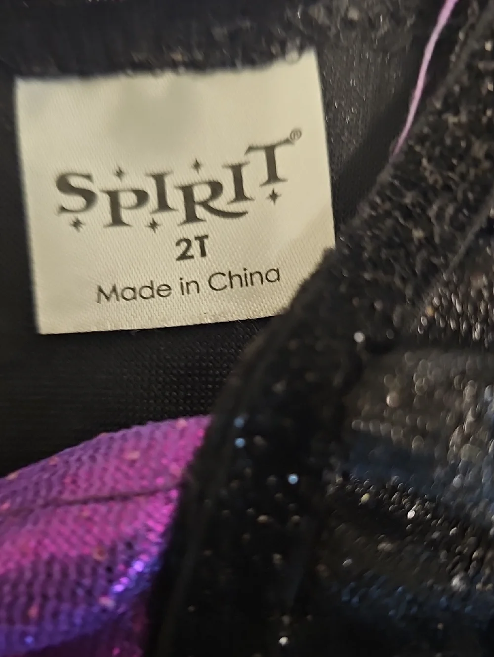 Spirit Purple and Black Kids Witch Costume Dress with Sparkle Belt